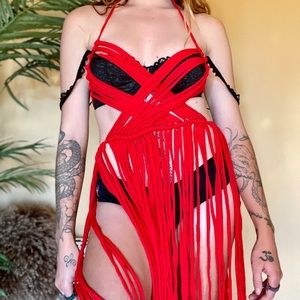 Divine Grace Handmade Macrame Crochet Dress Unique Small